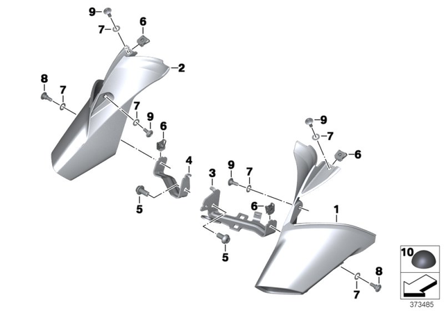 46638534269 - Frame and Mounting Parts: Cover, Intake Snorkel, Left -  for BMW-Motorrad Image