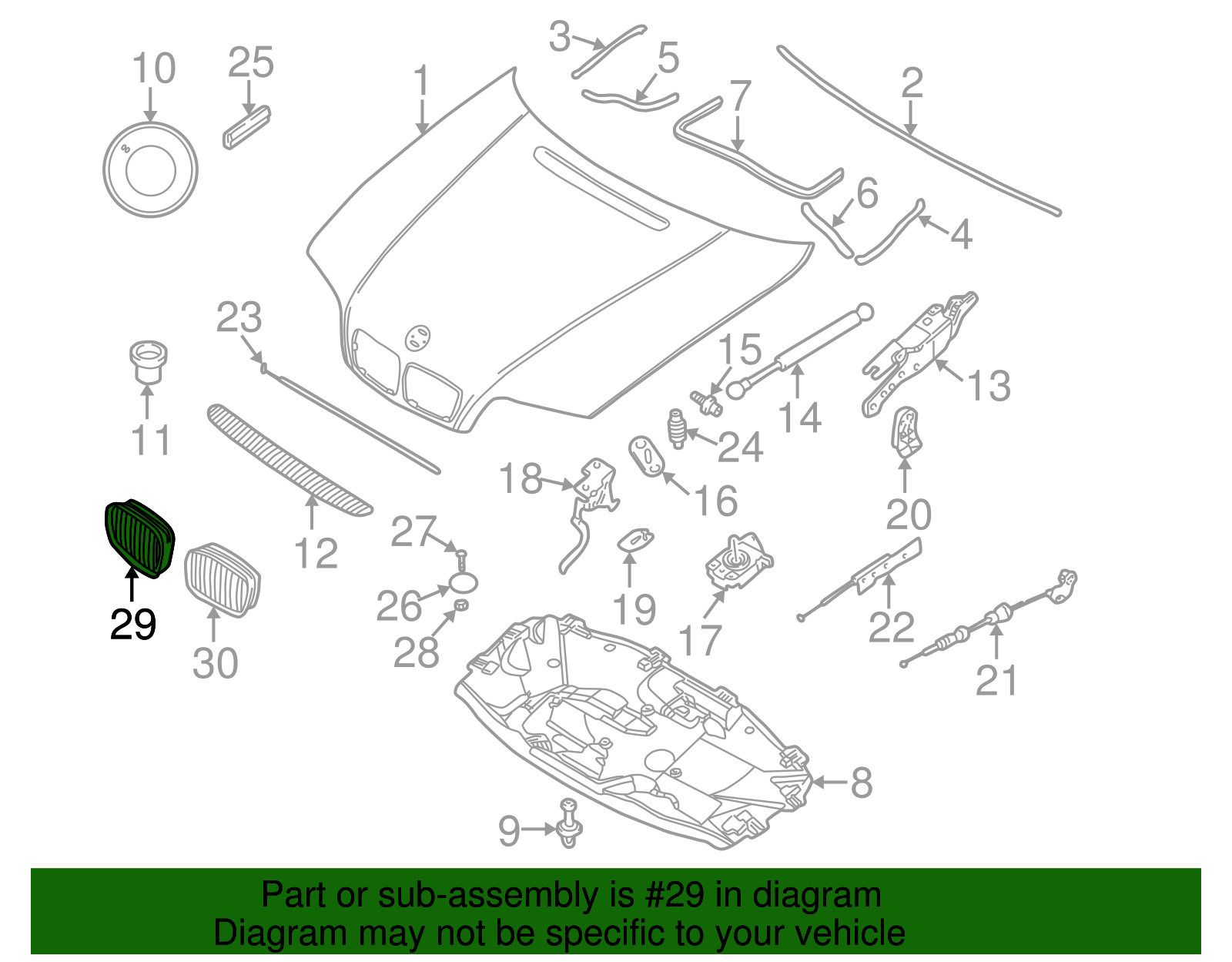 Genuine BMW 51-13-8-208-686 | Grille - Right | FREE Shipping
