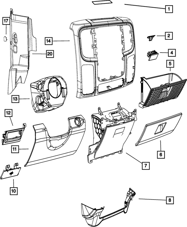 1WQ39DX9AA - Interior Trim: Instrument Panel Mat for Mopar Image image