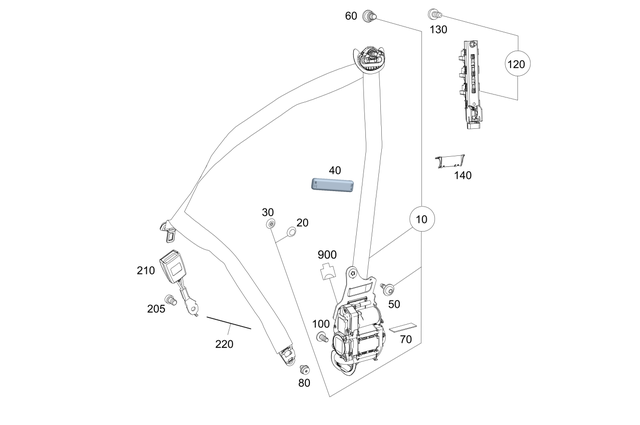 2138601001 - Driver Seat: Seat Belt for Mercedes-Benz: E300, E350, E43 AMG, E53 AMG, E63 AMG S Image image