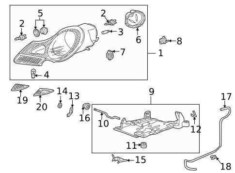 Headlamp Components for 1999 Porsche 911 #1