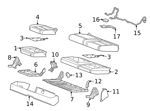 Rear Seat Components for 2023 GMC Sierra 2500 HD #2
