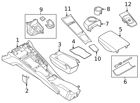 Rear Console for 2012 Porsche Panamera #5