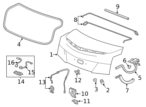 Trunk for 2015 Cadillac ATS #0
