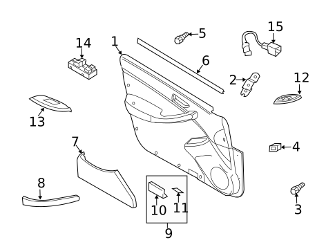 Interior Trim - Front Door for 2003 INFINITI G35 #0