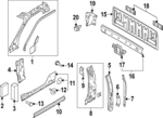 PC3Z1502543A - Body: Hinge Pillar Reinforced for Ford: F-250 Super Duty, F-350 Super Duty, F-450 Super Duty Image