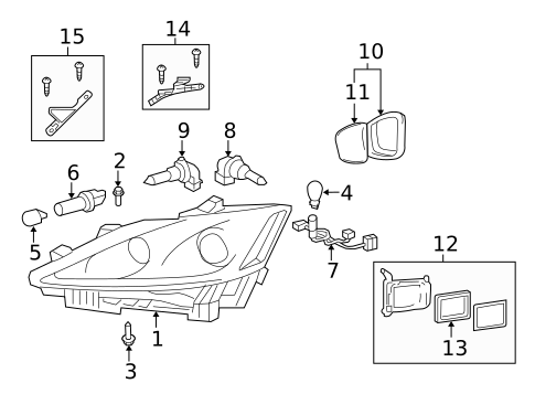 Headlamp Components for 2014 Lexus IS250 #3