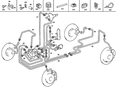 Brake Lines Used for Acceleration Skid Control (Asr) for 1987 Mercedes-Benz 560 SEC #0