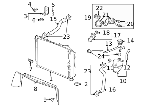 Radiator & Components for 2007 Suzuki XL-7 #0