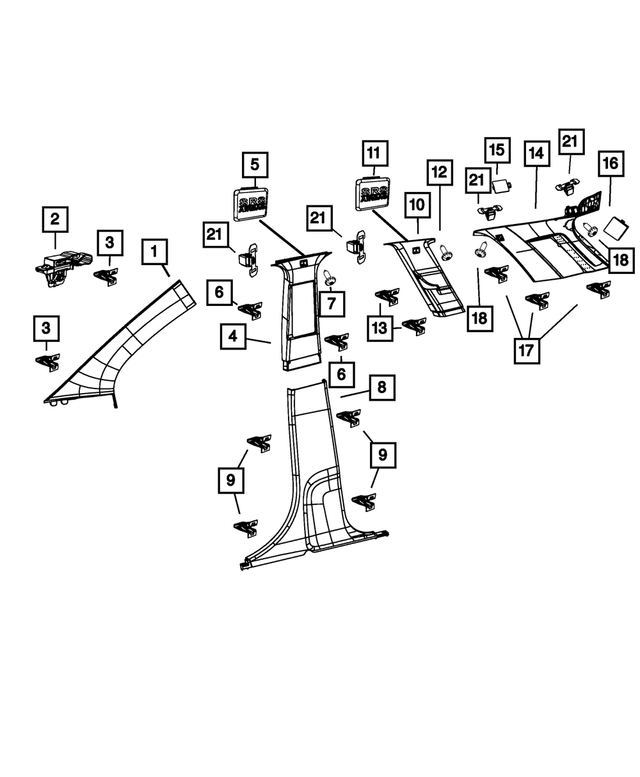 « 1BG15DW1AD –  : Montant D Moulure, Côté Gauche pour Mopar Image »