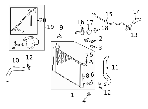 Radiator & Components for 2009 Toyota Matrix #0