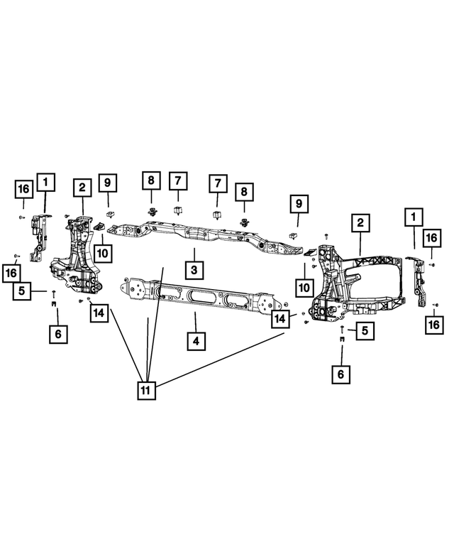 68222830AA - Cooling: Radiator Closure Panel Crossmember, Upper for Mopar Image