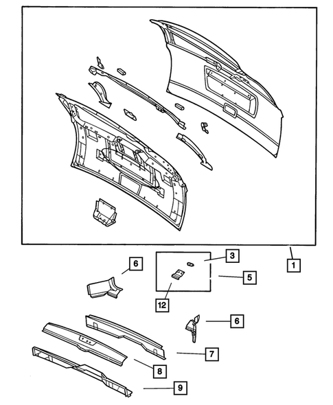 Liftgate Panel for 2001 Chrysler Voyager #2