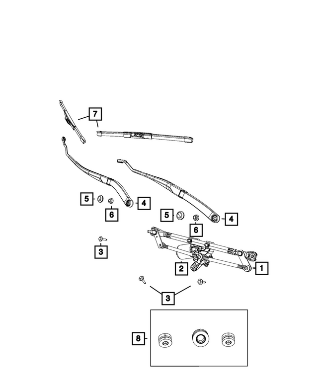 68667507AA - : Front Wiper Arm, Left for Mopar Image