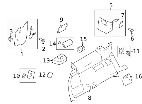 Interior Trim - Quarter Panels for 2019 Ford Flex #0