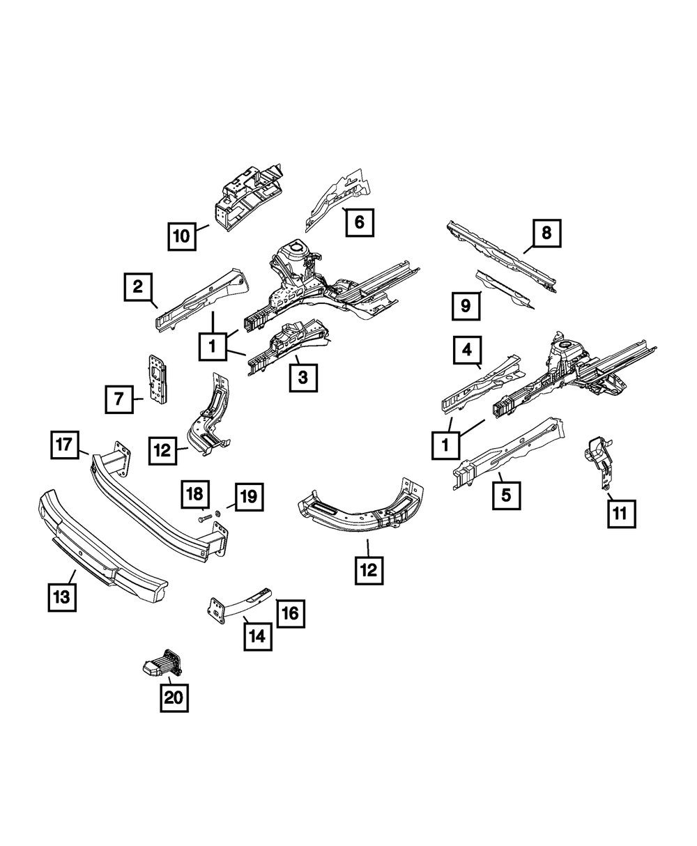 Front Energy Absorber, Left - Mopar (68317221AA)