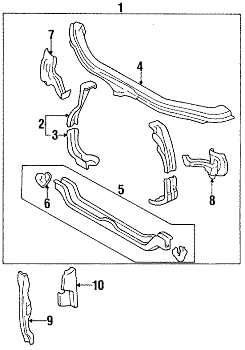 Radiator Support for 1996 Toyota Avalon #0