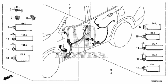 Wire Harness (6) for 2019 Honda Pilot #0