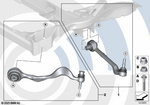31122405861 - Front Axle: Repair Set for Radius Rod, Left for BMW Image