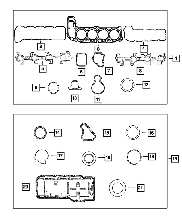 « 53030952AB – Engine 4.7L Eight Cylinder [EVA] : Corps Du Papillon/admission Joint pour Mopar Image »