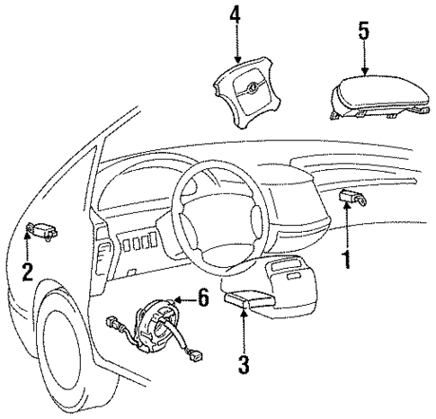 Air Bag Components for 1993 Toyota Previa #0