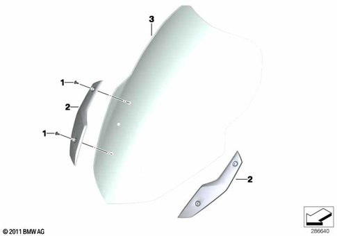 Motorcycle Trim Section, Windshield for 2011 BMW-Motorrad C 650 GT #17
