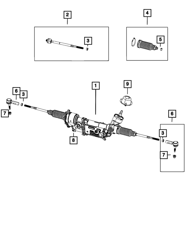 68708608AA - : Outer End Tie Rod Kit, Right for Mopar Image