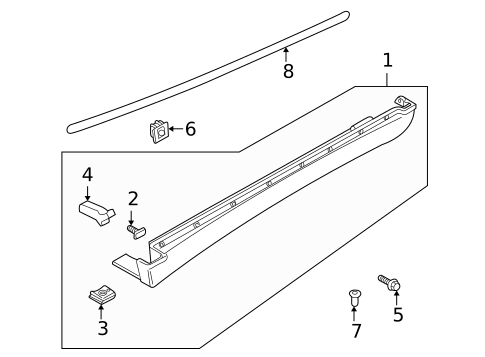 Exterior Trim - Pillars for 2007 Saab 9-5 #0
