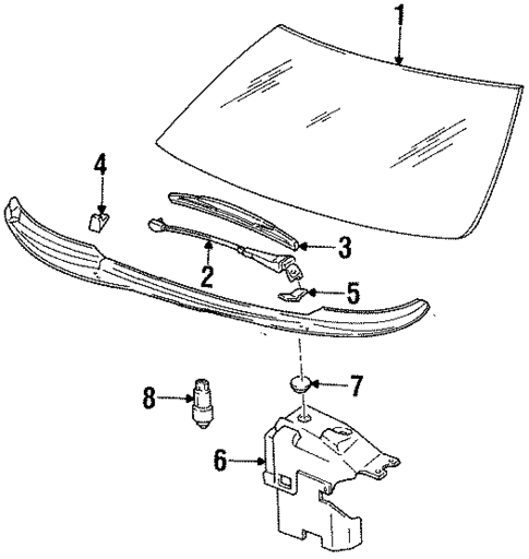 Glass - Windshield for 1988 Oldsmobile Cutlass Supreme #0