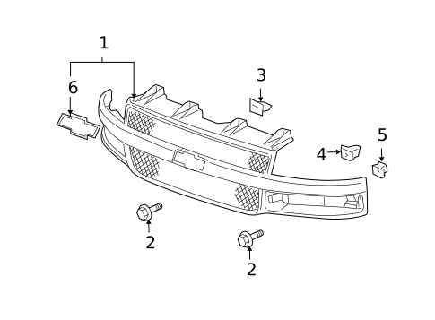 Grille & Components for 2018 Chevrolet Express 2500 #1