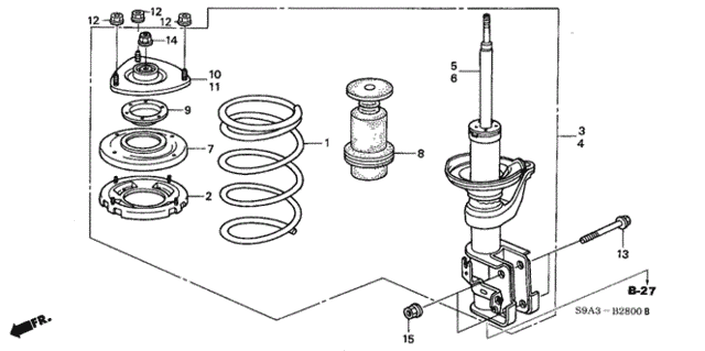 Front Shock Absorber for 2003 Honda CR-V #0