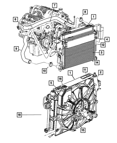 Radiator and Related Parts for 2007 Jeep Grand Cherokee #4