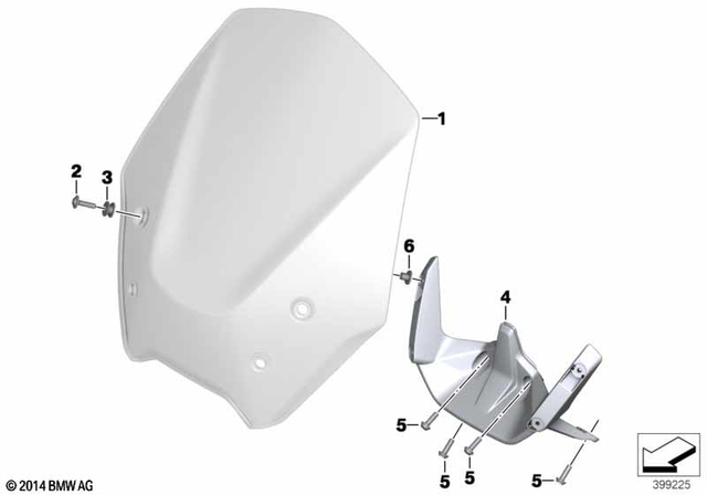 77338534283 - Ergonomics &amp; Comfort: Windshield, High for BMW-Motorrad Image