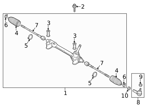 Steering Gear & Linkage for 2015 Mitsubishi Mirage #0