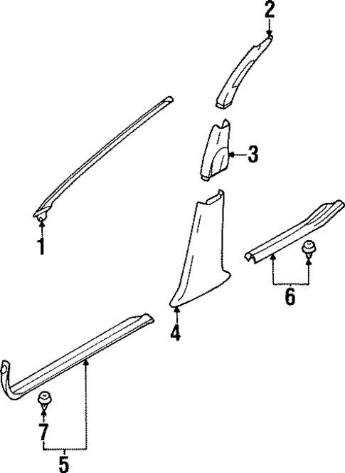 Interior Trim - Pillars for 2002 Mitsubishi Diamante #0