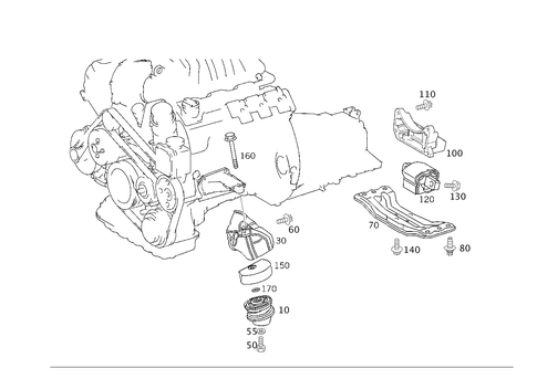 Engine Suspension for 2008 Mercedes-Benz CLK550 #0