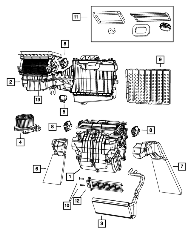 55111300AB - Air Conditioners and Heaters: Floor Distribution Duct for Mopar Image