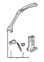 8W8809201 - Body: Inner Hinge Pillar for Audi: A5 Sportback, RS5 Sportback, S5 Sportback Image