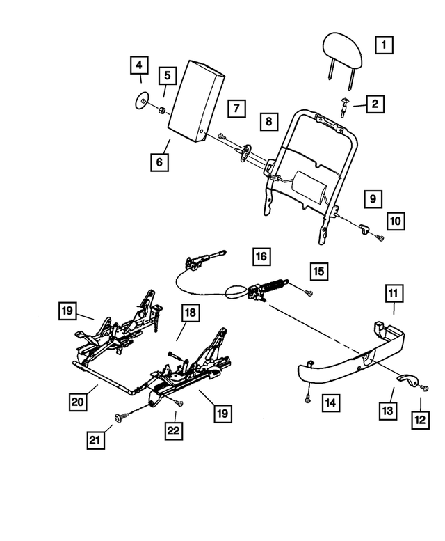 4761004 - Interior Trim: Seat Recliner Handle, Right for Mopar Image