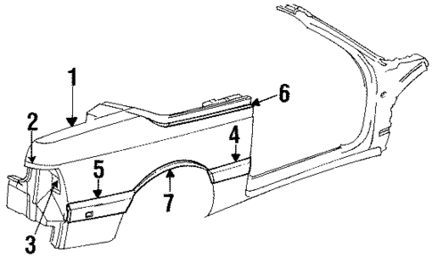 Quarter Panel & Components for 1991 Chrysler LeBaron #1