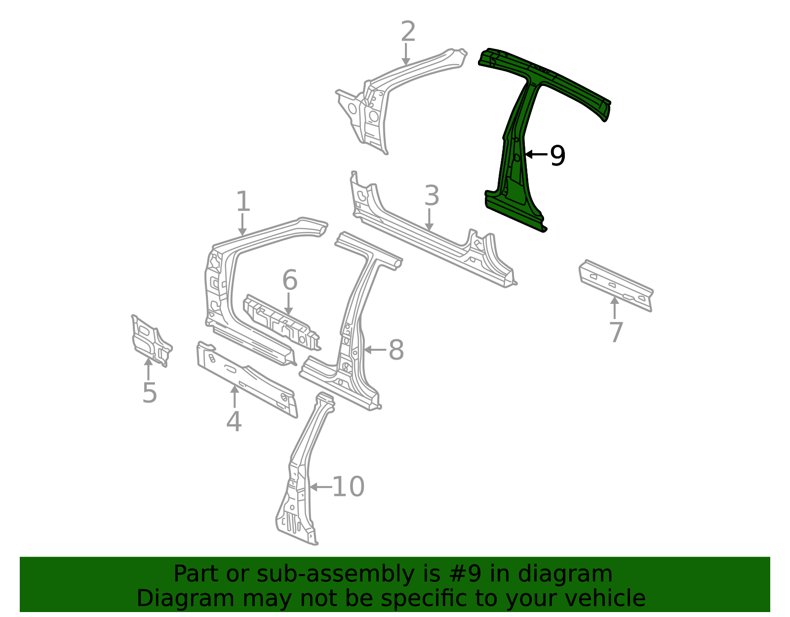 B-Pillar Assembly - Side Frame Structural Support | AutoNation Parts