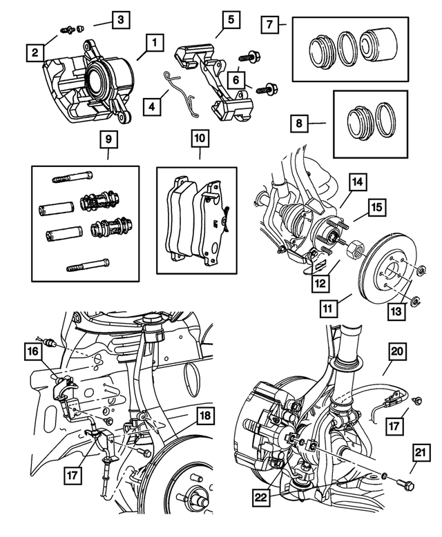 5072551AA - Service Brakes: Disc Brake Caliper, Left for Mopar Image