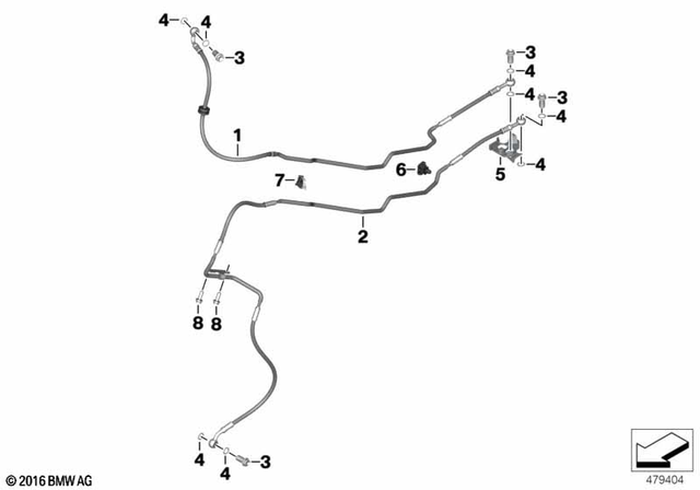 34329444382 - : Brake Hose For Front Brake Circuit for BMW-Motorrad Image