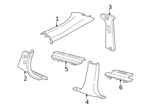Interior Trim - Pillars for 2000 Lincoln LS #0