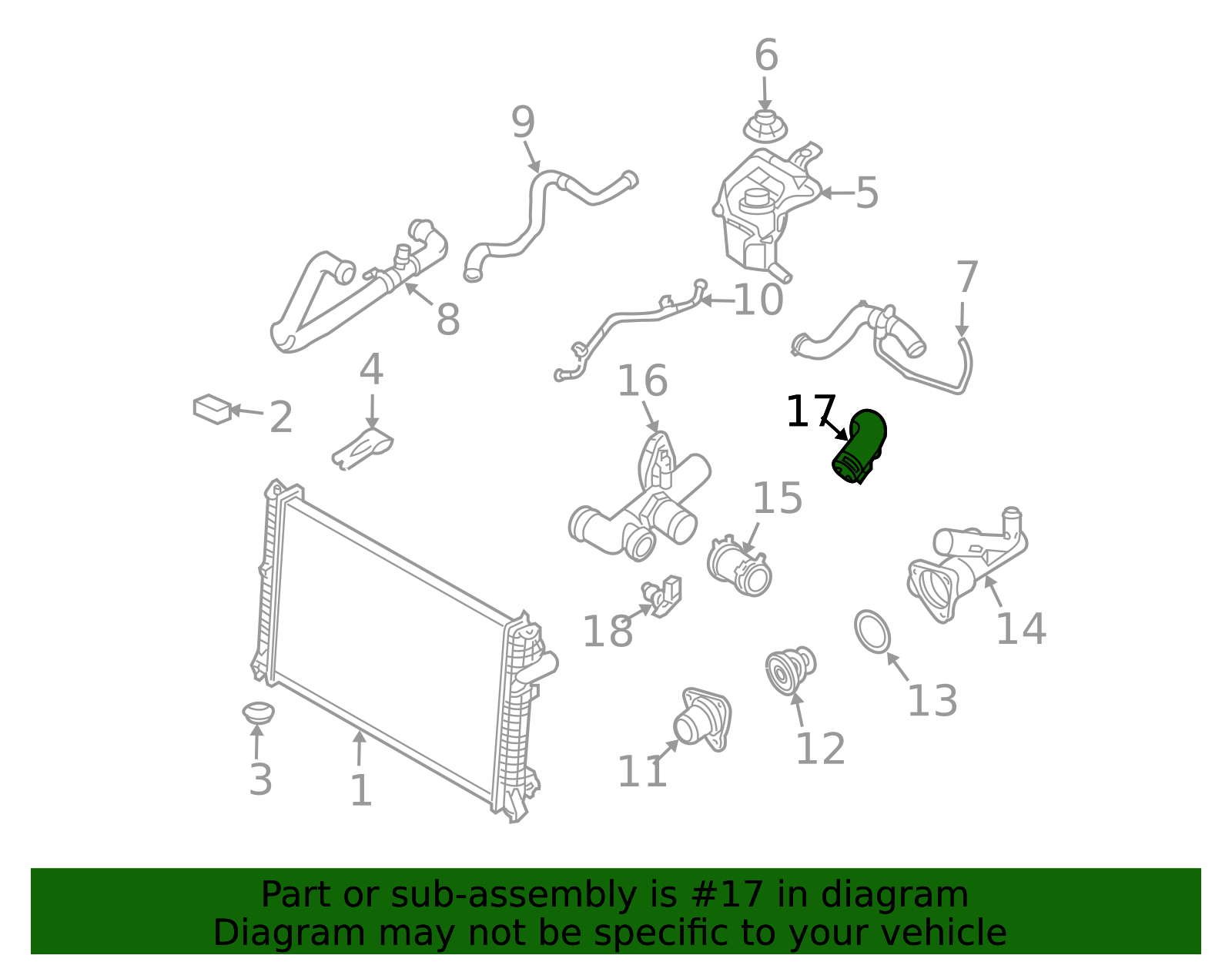 8a577a Range Rover 2001-2009 Ford Engine Coolant Hose 6E5Z-8A577-A | OEM Parts Online