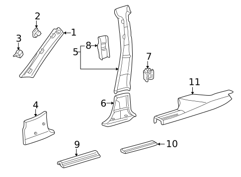 Interior Trim - Pillars for 1994 Mercedes-Benz E500 #1