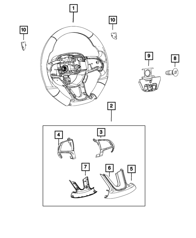 6RN52TASAA - : Steering Wheel Bezel for Mopar Image