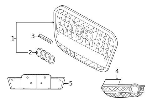 Grille & Components for 2015 Audi Q3 Quattro #0