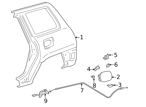 Quarter Panel & Components for 1997 Toyota RAV4 #1