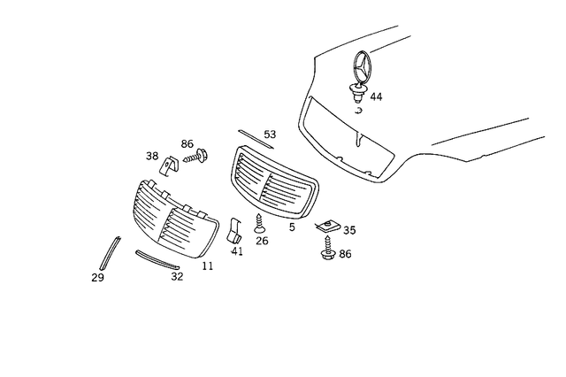 1408800683 - Attachment Parts: Panelling for Mercedes-Benz: 300SD, 400SE, 400SEL, 500SEL, S420 Image image